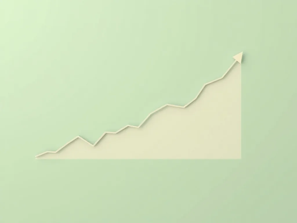 A technical financial chart showing an upward trend line rep