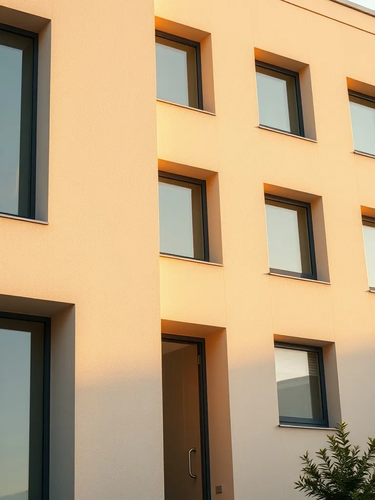 A minimalist architectural detail of a modern building in Sz
